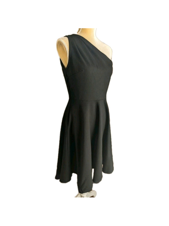 Sarin Mathews Dresses & Skirts - Sarin Mathews Black Large One Shoulder Cocktail Party Dress Vintage Style